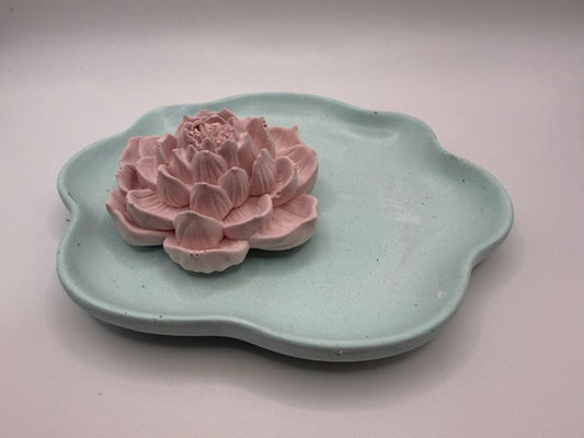 Bloom Pink Lotus Light Blue Tray